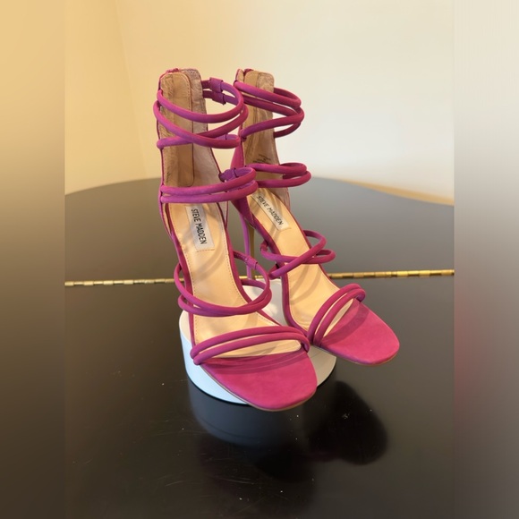 NWT Luxury Spring Summer Party Steve Madden Strappy Suede Pump/Shoes - Picture 5 of 17